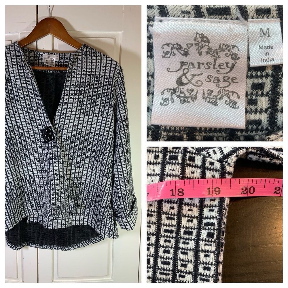 Parsley & Sage Black and White Blazer